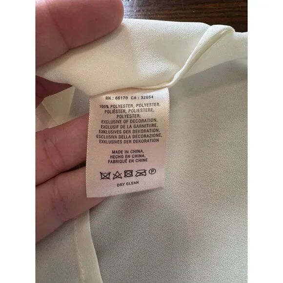 Anthropologie Vanessa Virginia Sheer Ivory Daisy Appliqué Blouse Shirt S - Picture 7 of 9